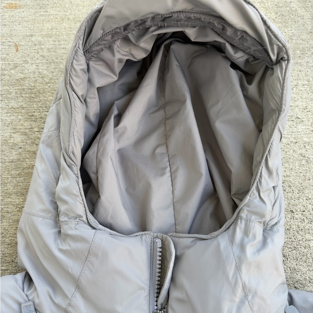 The North Face Women Size Large Quilted Puffer Down 550 Jacket Hood Soft Gray - Picture 7 of 12